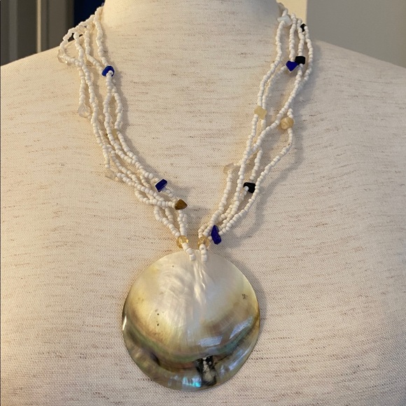 Multi-Strand Shell Pendant Necklace - Picture 3 of 6